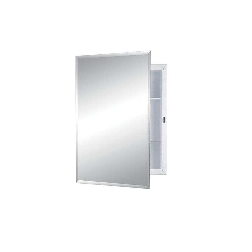 Rangaire Basic White 16 in. Frameless Beveled Mirror Edge Medicine Cabinet Overpacked 