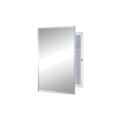 16 in. Frameless Beveled Mirror Edge Medicine Cabinet Overpacked in Basic White