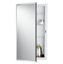 Rangaire Basic White 16 in. Frameless Beveled Mirror Edge Polystyrene Medicine Cabinet Overpacked 