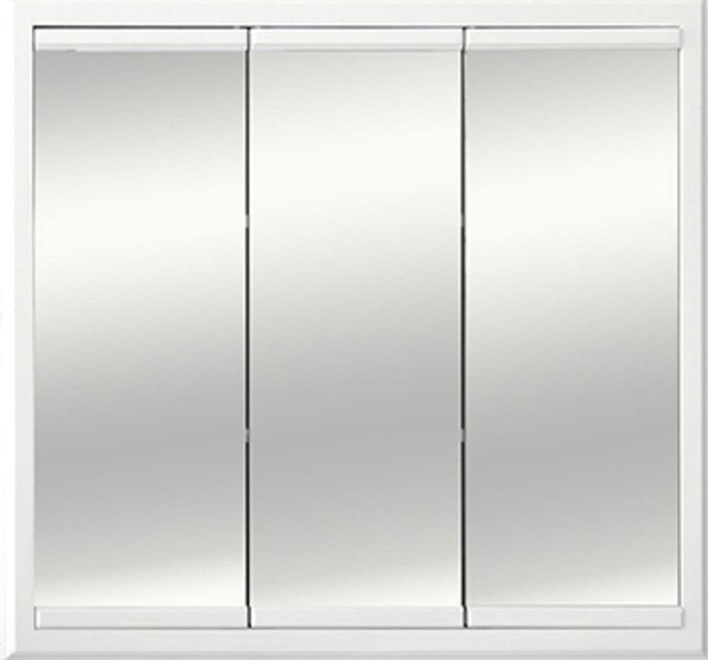 Rangaire Classic White 30 in. Tri-View Medicine Cabinet Overpacked in Classic White 