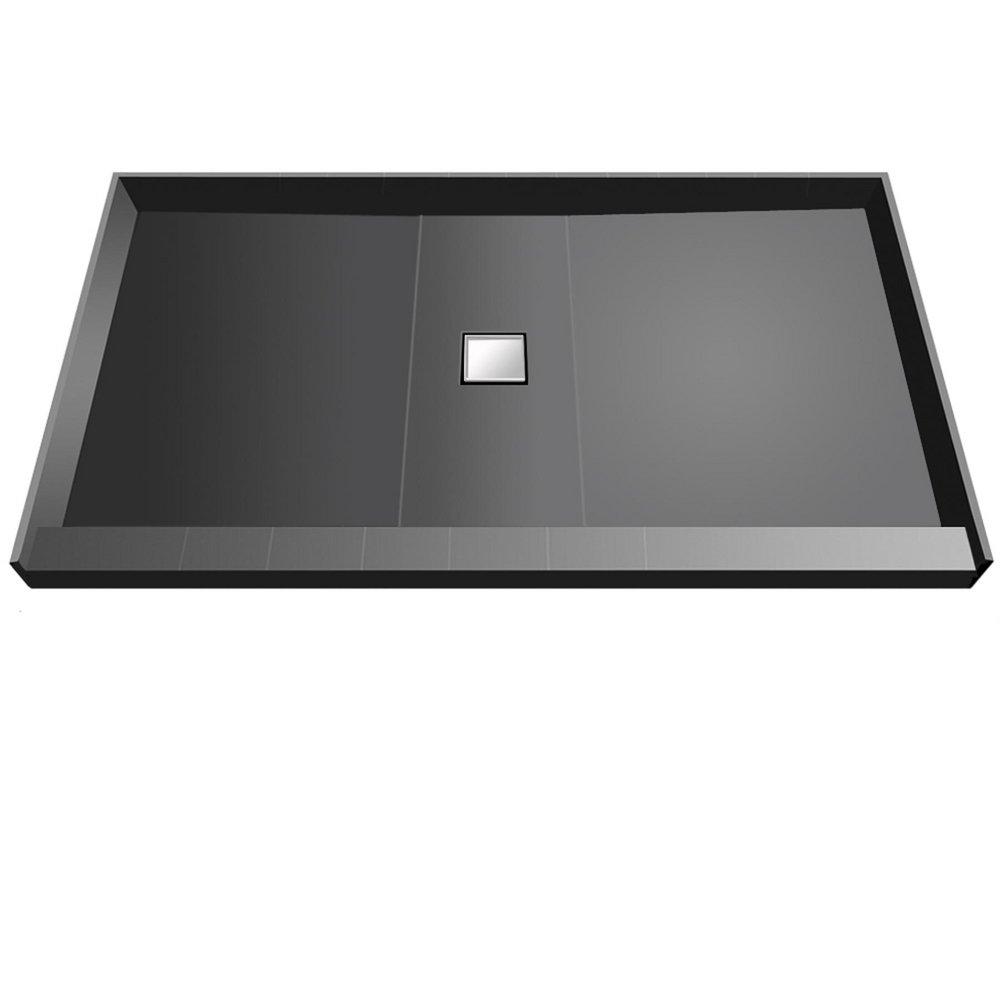 Tile Redi USA Grey 48 in. Single Curb Shower Pan with Center Drain 
