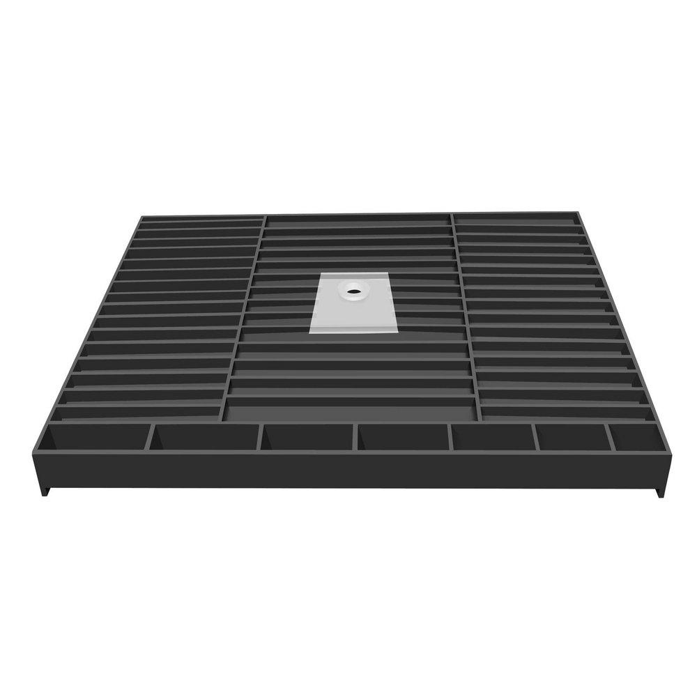 Grey 30 X 48 Single CURB PAN Center Drain 