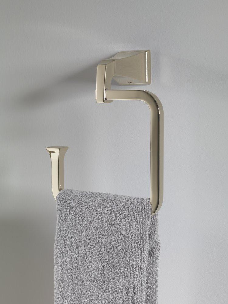 Delta Faucet Polished Nickel Square Open Towel Ring 