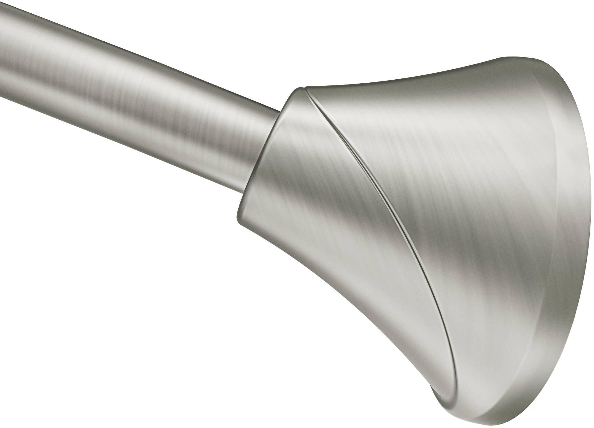 Moen Brushed Nickel Adjustable Tension Curved Shower Rod 