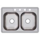 Dayton Satin 33 x 22 in. Stainless Steel Double Bowl Drop-in Kitchen Sink in Satin 