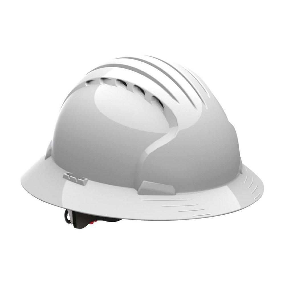 Evolution&reg; Deluxe 6161 White Hard Hat with Wheel Ratchet 