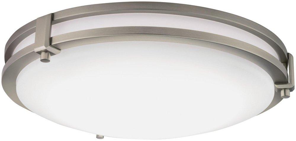 Lithonia Lighting Brushed Nickel 13 in. 3000K LED Semi-Flush Mount 