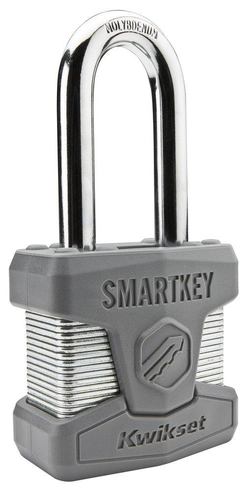Kwikset Satin Chrome Steel, Metal and Brass Keyed Padlock 