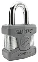 Kwikset Satin Chrome Steel, Metal and Brass Keyed Padlock 