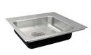 3-Hole 1-Bowl 304 Stainless Steel Kitchen Sink with Rear Center Drain in Polished Satin