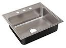 Just Manufacturing Polished Satin Finish 5-1/2 in. 1 Hole Single Bowl Self Rimming and Top Mount Kitchen Sink 