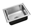 Just Manufacturing Polished Satin Finish 5-1/2 in. Single Bowl Self Rimming and Top Mount Kitchen Sink 