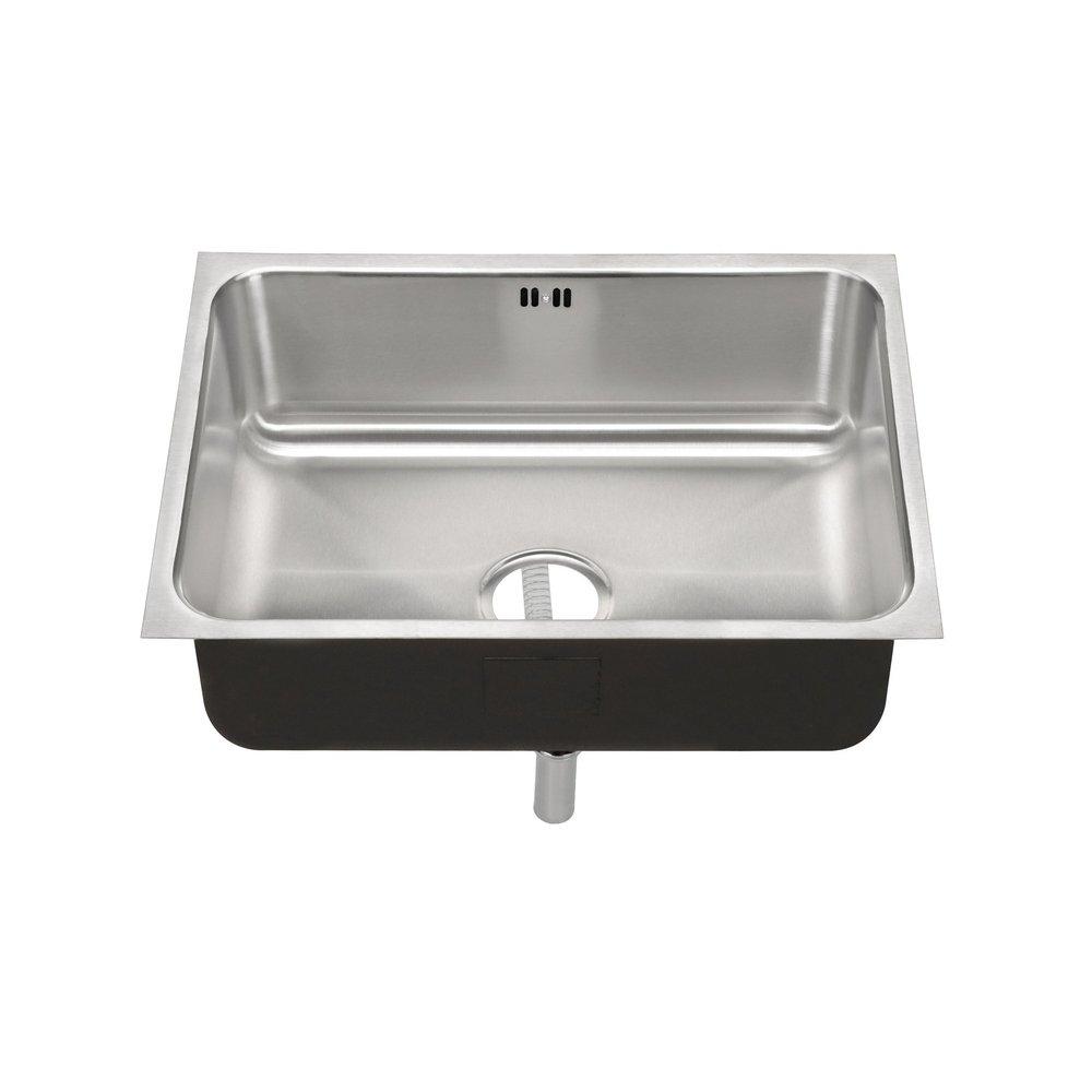 Just Manufacturing Brushed Steel 24 x 18 in. No Hole Stainless Steel Single Bowl Undermount Kitchen Sink 
