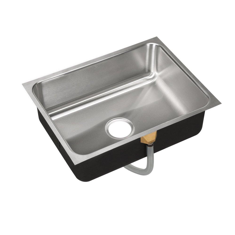Just Manufacturing Brushed Steel 24 x 18 in. No Hole Stainless Steel Single Bowl Undermount Kitchen Sink 