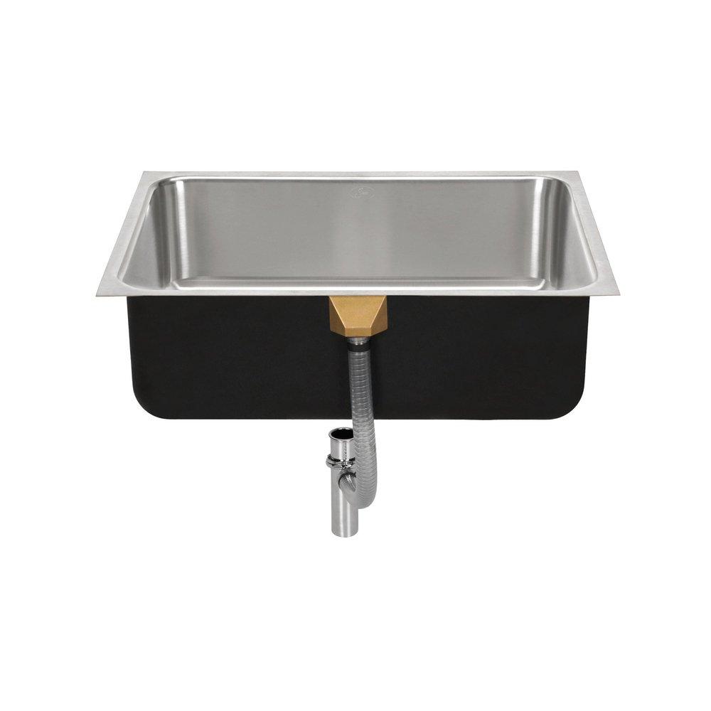 Just Manufacturing Brushed Steel 24 x 18 in. No Hole Stainless Steel Single Bowl Undermount Kitchen Sink 
