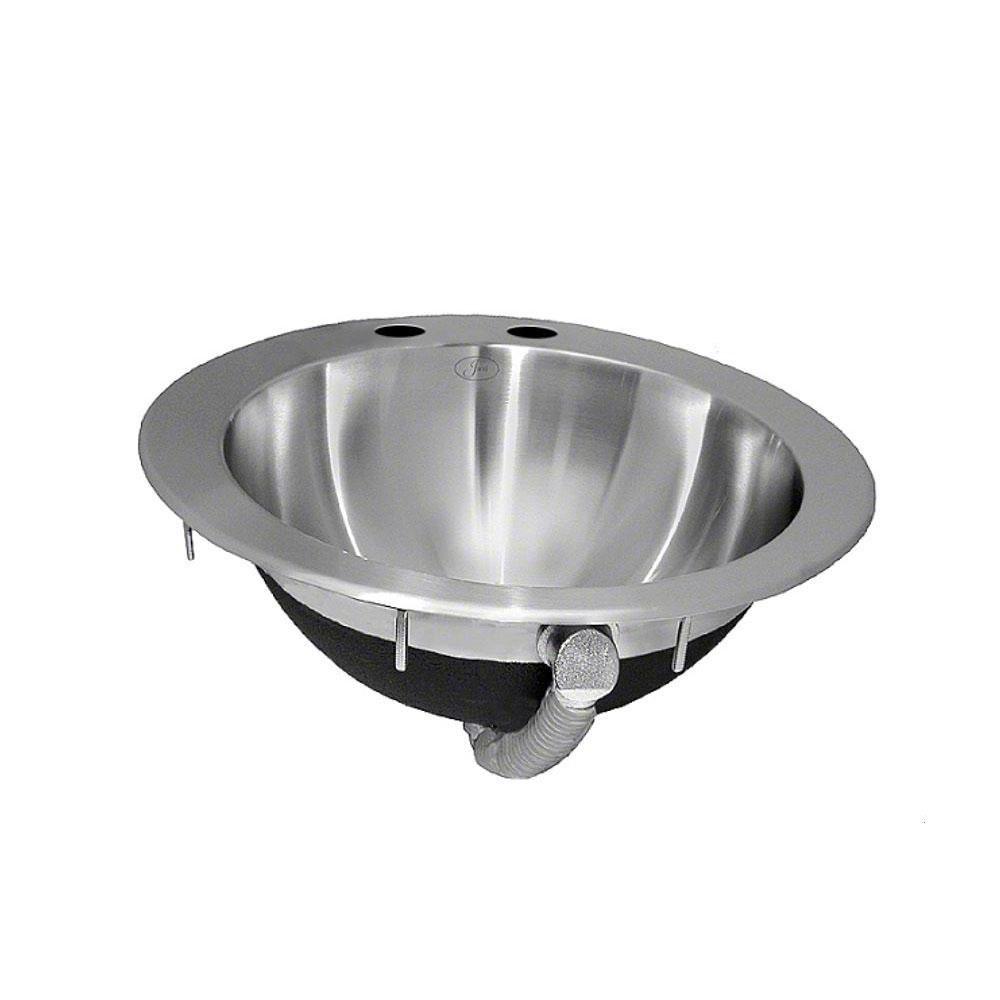 Just Manufacturing Brushed Steel 15 2H 4CC SS SR RND LAV *STYLIS 