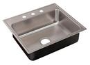 Just Manufacturing Brushed Steel 3 Hole Single Bowl Self-Rimming and Top Mount Kitchen Sink 