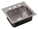 6 in. 18 ga 2 Hole Stainless Steel Single Bowl Self Rimming and Top Mount Kitchen Sink