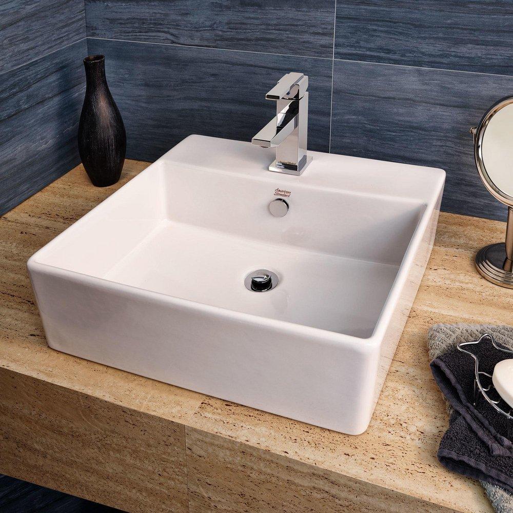 American Standard White Drop-in Bathroom Sink with Overflow 