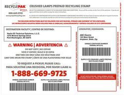 55 gal Crushed Lamp Prepaid Stamp