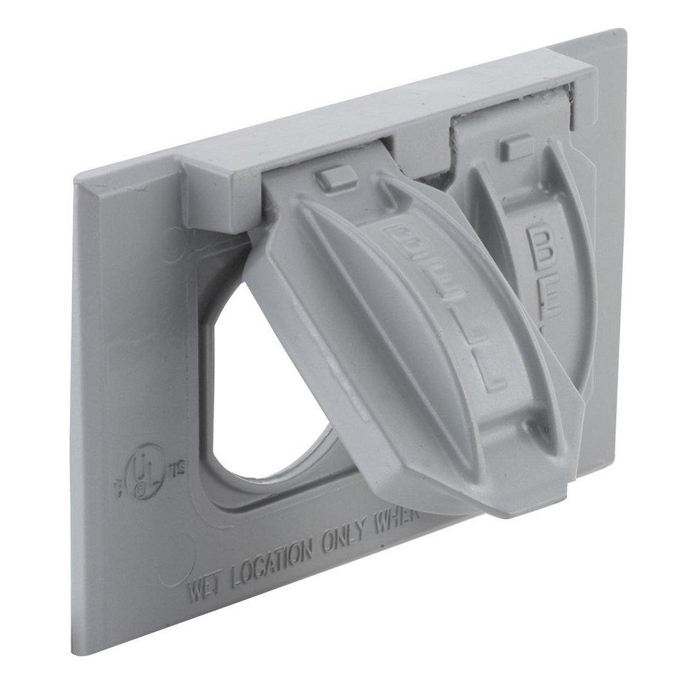 TayMac&reg; Grey 1 Gang Horizontal Duplex Cover Device 