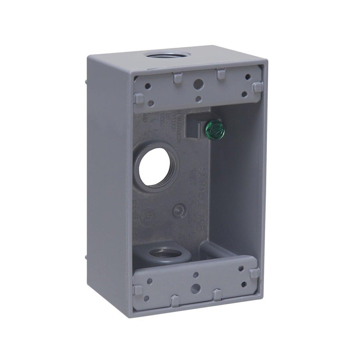 TayMac&reg; Grey 4-1/2 x 2-3/4 in. Aluminum Electrical Box 