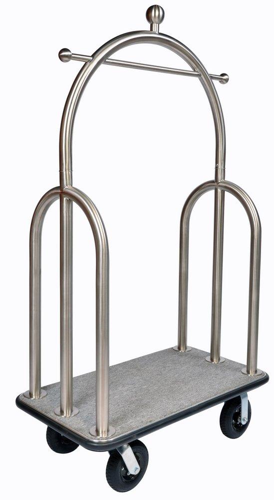 Central Specialties Grey Deluxe Bellman Cart with Carpet 