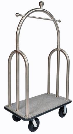 Deluxe Bellman Cart with Carpet in Grey