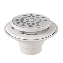 2-3 in. PVC Tile Shower Drain with Strainer in Stainless Steel