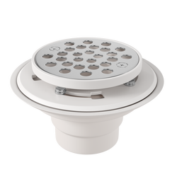 2-3 in. PVC Tile Shower Drain with Strainer in Stainless Steel