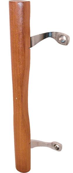 Bracket for Door Pull Bracket in Wood and Polished Chrome