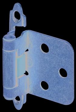 1-1/4 in. Flush Mount Self Closing Cabinet Hinge in Antique Brass 2-Pack