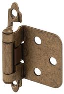 1-1/4 in. Flush Mount Self Closing Cabinet Hinge in Antique Brass 2-Pack