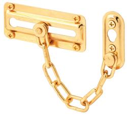 Brass Plated Chain Door Guard in Brass 2-Pack