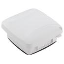 White 2 Gang RECPT Cover With Lock HASP White 