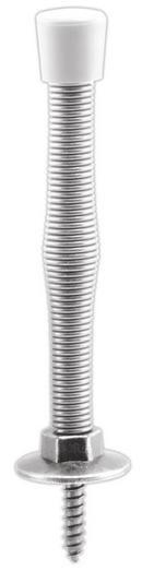 Prime-Line Satin Nickel 3 in. Steel Rubber Spring Door Stop in Satin Nickel 