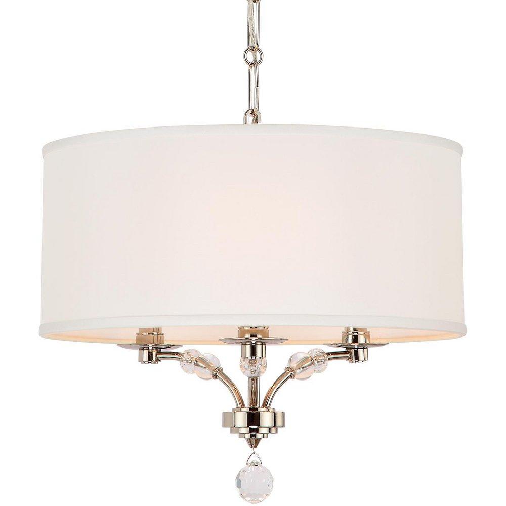 Crystorama Polished Nickel 19 in. 3-Light Mini Chandelier 