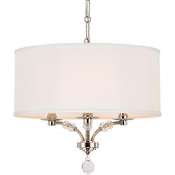 19 in. 3-Light Mini Chandelier in Polished Nickel