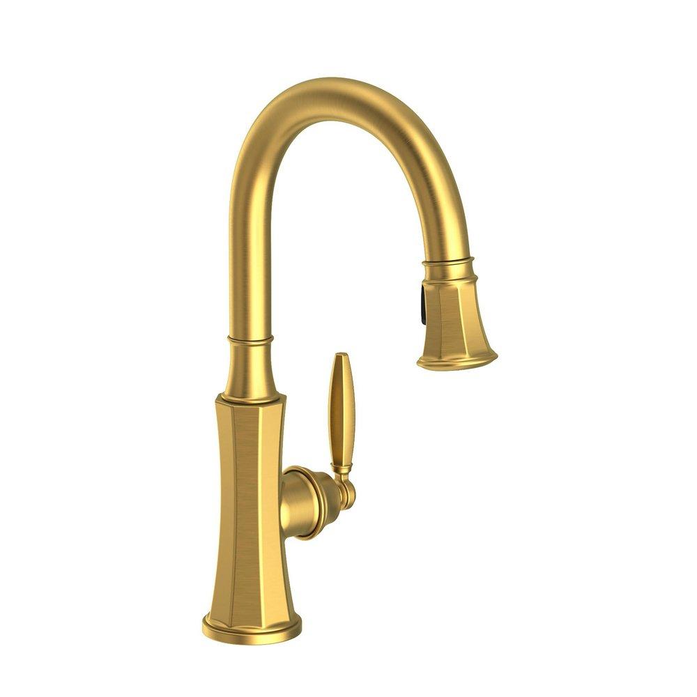 Newport Brass Satin Brass - PVD Single Handle Pull Down Kitchen Faucet 