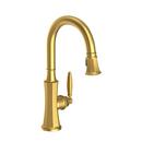 Single Handle Pull Down Kitchen Faucet in Satin Brass - PVD