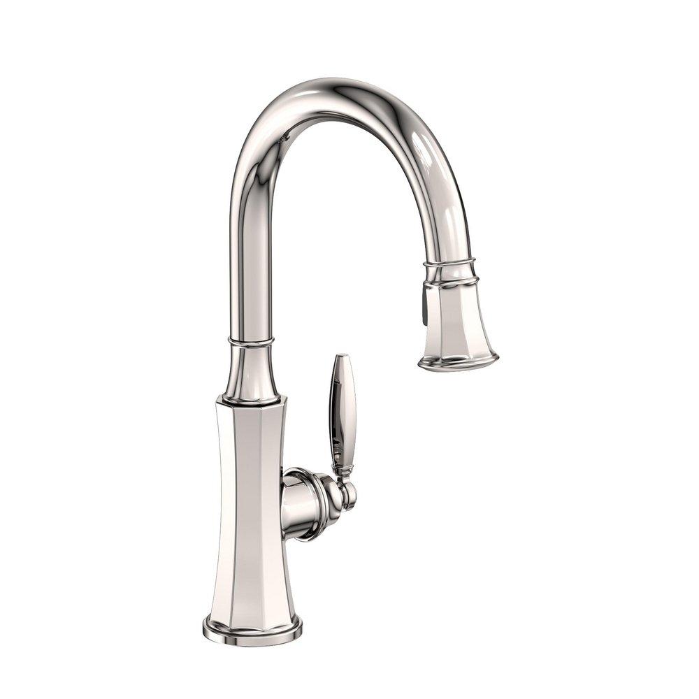 Newport Brass Polished Nickel - Natural Single Handle Pull Down Kitchen Faucet 