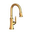 Newport Brass Polished Gold - PVD Single Handle Pull Down Kitchen Faucet 