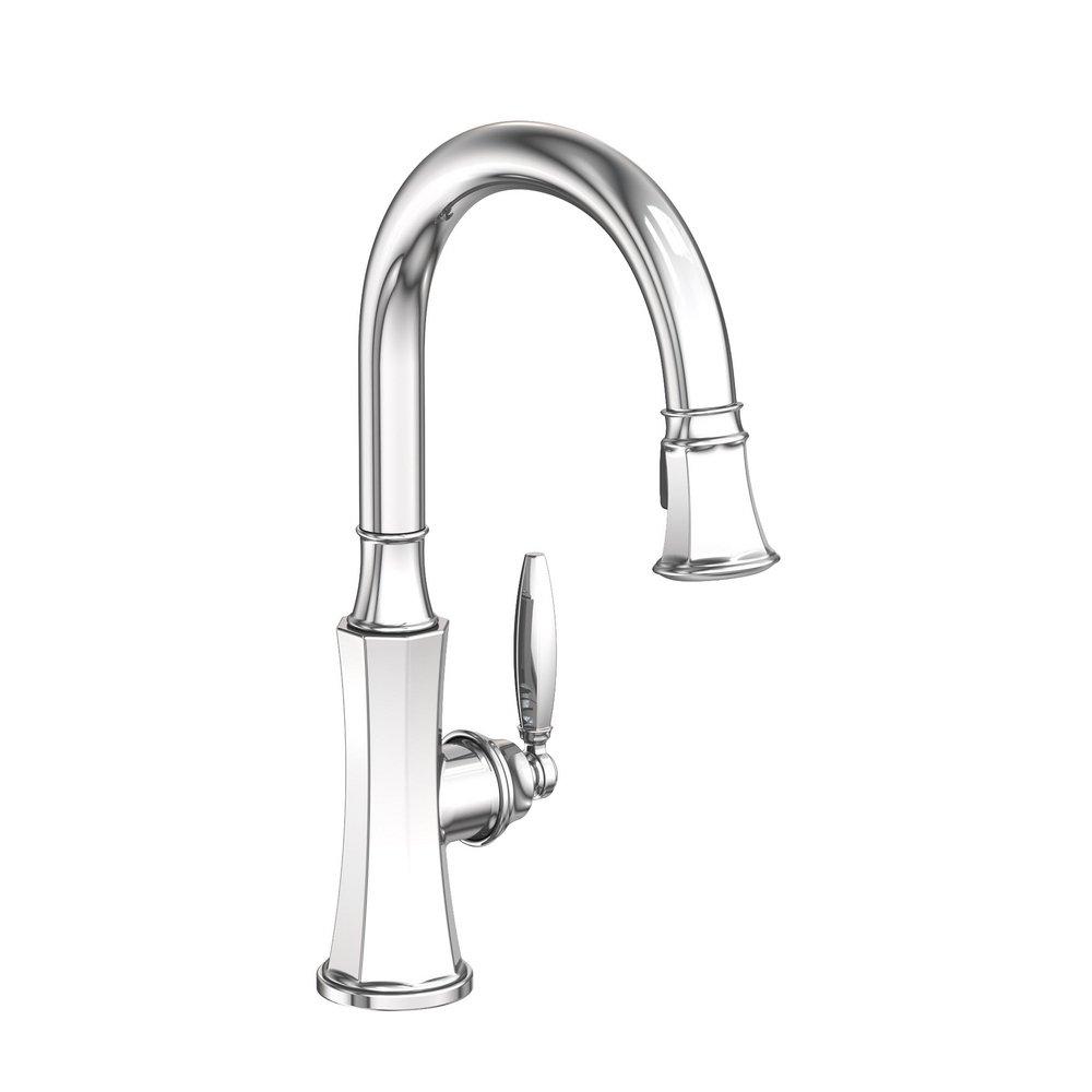 Newport Brass Polished Chrome Single Handle Pull Down Kitchen Faucet 