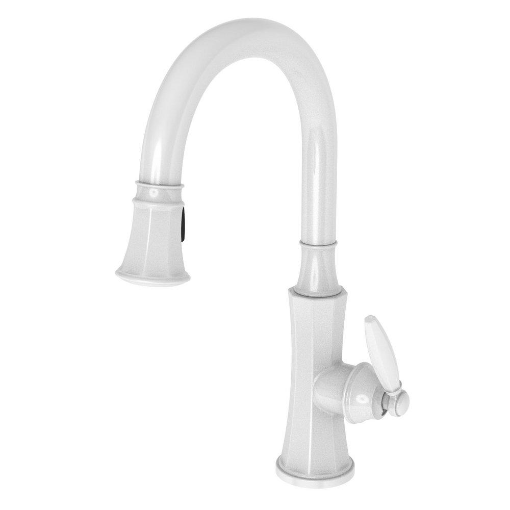 Newport Brass White Single Handle Pull Down Kitchen Faucet 