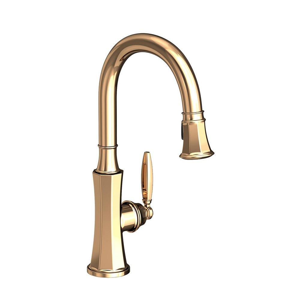 Newport Brass French Gold - PVD Single Handle Pull Down Kitchen Faucet 