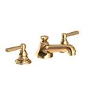 Two Handle Widespread Bathroom Sink Faucet in Uncoated Polished Brass - Living
