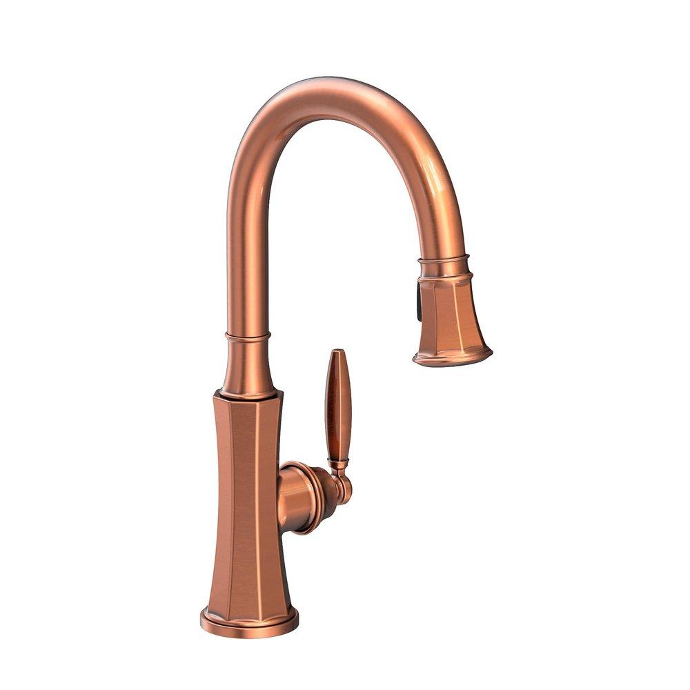 Newport Brass Antique Copper Single Handle Pull Down Kitchen Faucet 
