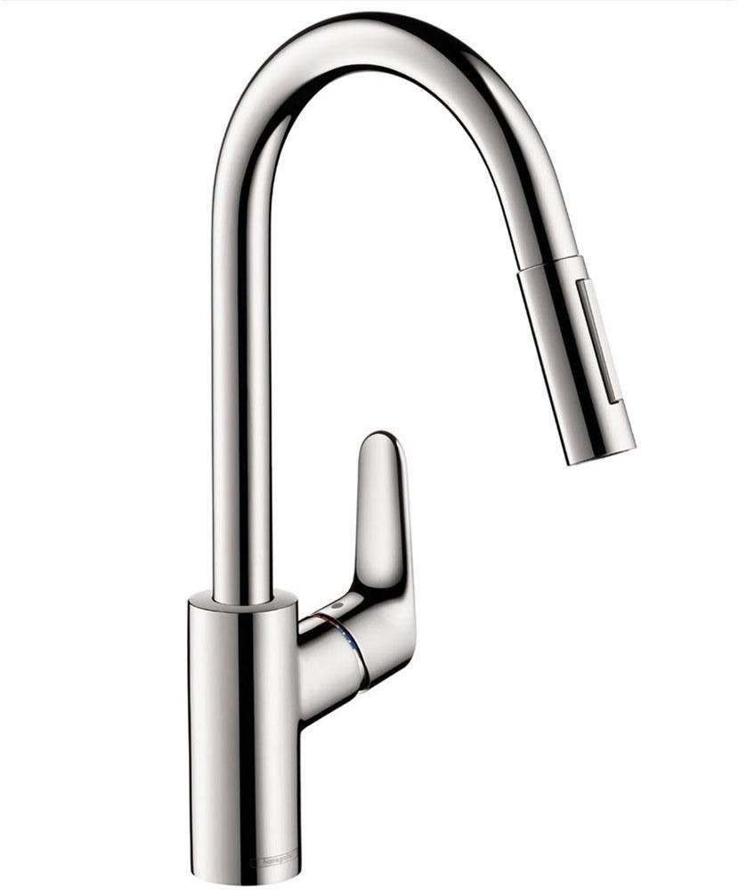 Hansgrohe Polished Chrome 2.2 gpm Pull-Down Kitchen Faucet with Single Lever Handle 