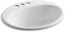 19-1/4 in. Drop-in Oval Cast Iron Bathroom Sink in White