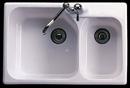 1-Hole 2-Bowl Undermount Kitchen Sink in White
